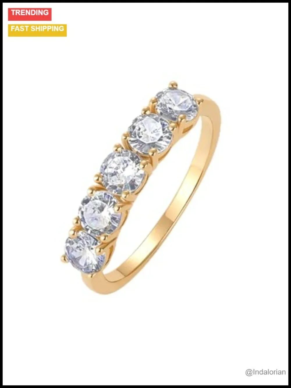 18K Gold Plated Moissanite Eternity Ring Engagement Band